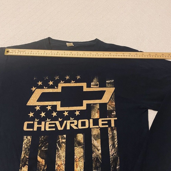 Chevrolet Black Shirt Mens Size L Long Sleeve Fruit Of The Loom No Tag Size - Picture 4 of 15